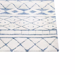 Area Rug 160 x 230 cm White and Blue MARGAND