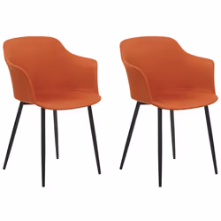 Set of 2 Dining Chairs ELIM Orange