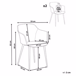 Set of 2 Dining Chairs ELIM Orange
