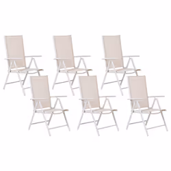 Set of 6 Garden Chairs CATANIA Metal Beige