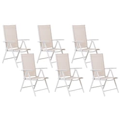 Set of 6 Garden Chairs CATANIA Metal Beige