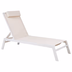 Sun Lounger CATANIA Reclining Metal Beige
