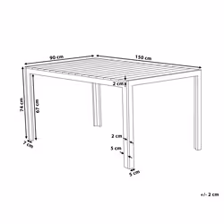 Garden Dining Table COMO 150 cm 90 cm Beige