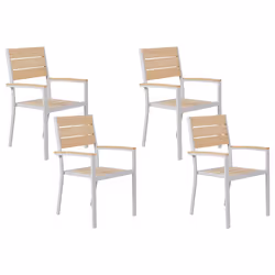Set of 4 Garden Chairs PRATO Beige