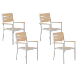 Set of 4 Garden Chairs PRATO Beige