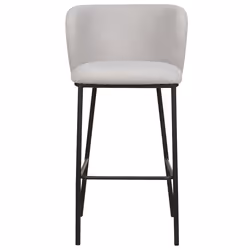 Set of 2 Bar Chairs MINA Boucle Light Grey