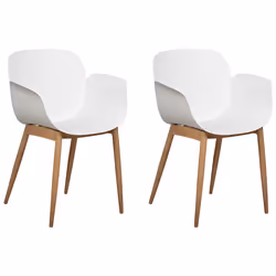 Set of 2 Dining Chairs ABILENE White