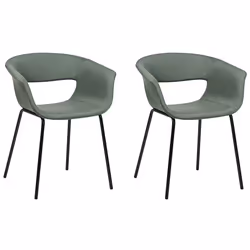 Set of 2 Dining Chairs ELMA Dark Green