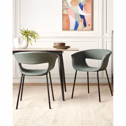 Set of 2 Dining Chairs ELMA Dark Green - Additional view 5