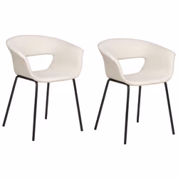 Set of 2 Dining Chairs ELMA Light Beige