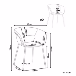 Set of 2 Dining Chairs ELMA Light Beige - Additional view 4