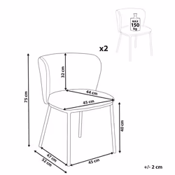 Set of 2 Dining Chairs MINA Boucle Off-White