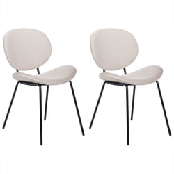 Set of 2 Dining Chairs LUANA Velvet Light Beige