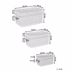 Set of 3 Baskets GERASA Rattan Natural