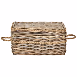 Set of 3 Baskets GERASA Rattan Natural