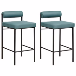 Set of 2 Bar Chairs AMAYA Teal