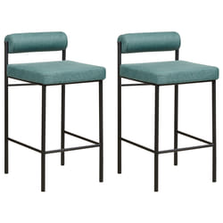 Set of 2 Bar Chairs AMAYA Teal