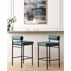 Set of 2 Bar Chairs AMAYA Teal
