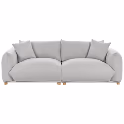 Sofa LUVOS Fabric Light Grey 3 Seater