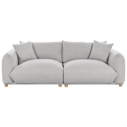 Sofa LUVOS Fabric Light Grey 3 Seater
