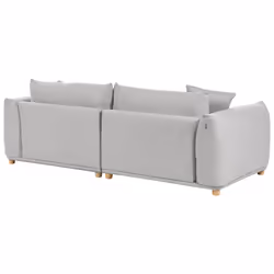 Sofa LUVOS Fabric Light Grey 3 Seater