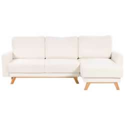 Sofa Bed SIRO Boucle Off-White with Storage 3 Seater Left Hand