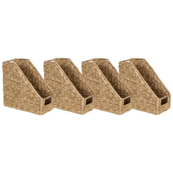 Set of 4 File Holders BAOLOC Wicker Natural