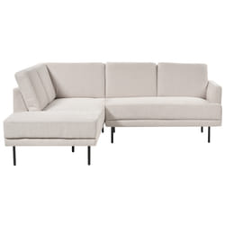 Corner Sofa BREDA Fabric Light Beige 4 Seater Right Hand