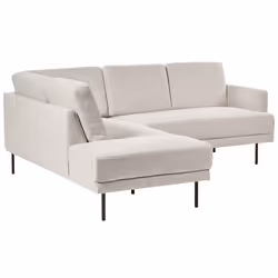 Corner Sofa BREDA Fabric Light Beige 4 Seater Right Hand