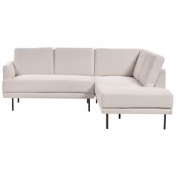 Corner Sofa BREDA Fabric Light Beige 4 Seater Left Hand