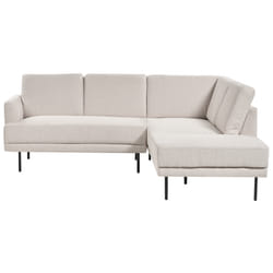 Corner Sofa BREDA Fabric Light Beige 4 Seater Left Hand