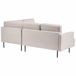 Corner Sofa BREDA Fabric Light Beige 4 Seater Left Hand