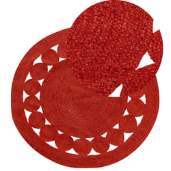 Rug KOYUNLU Ã¸ 120 cm Jute Red