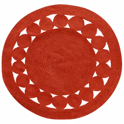 Rug KOYUNLU Ã¸ 120 cm Jute Red