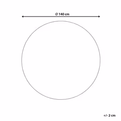 Round Jute Area Rug  140 cm Beige and White HALFELI