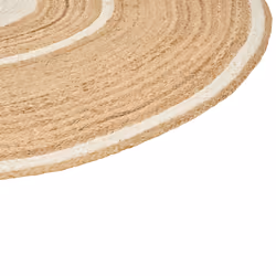 Round Jute Area Rug  140 cm Beige and White HALFELI