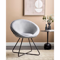 Dining Chair FLOBY II Velvet Light Grey