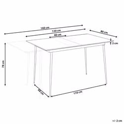 Extending Dining Table GELANDA Grey 120/160 cm 80 cm
