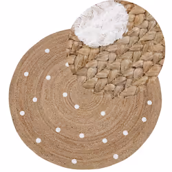 Round Jute Area Rug Ã¸ 140 cm Beige KHARRA