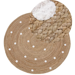 Round Jute Area Rug Ã¸ 140 cm Beige KHARRA