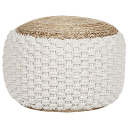 Pouffe AIZA Cotton White 50 cm 50 cm 35 cm