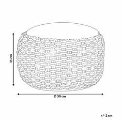 Pouffe AIZA Cotton White 50 cm 50 cm 35 cm