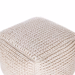 Cotton Pouffe 50 x 50 x 35 cm Light Beige DAMAN
