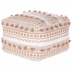 Pouffe KARAW Cotton Beige 50 cm 50 cm 35 cm