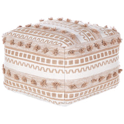 Pouffe KARAW Cotton Beige 50 cm 50 cm 35 cm