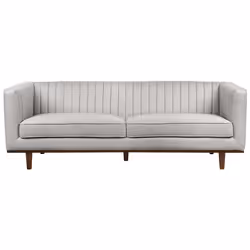 Sofa SKAULE Fabric Light Grey 3 Seater