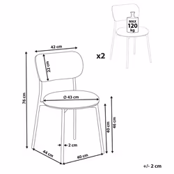 Set of 2 Dining Chairs CASEY Boucle Off-White