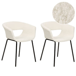Set of 2 Dining Chairs ELMA Boucle Off-White