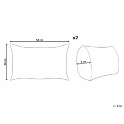 Set of 2 Decorative Cushions ANREDERA Cotton 30 x 50 cm White Christmas Pattern