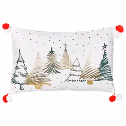 Set of 2 Decorative Cushions ANREDERA Cotton 30 x 50 cm White Christmas Pattern